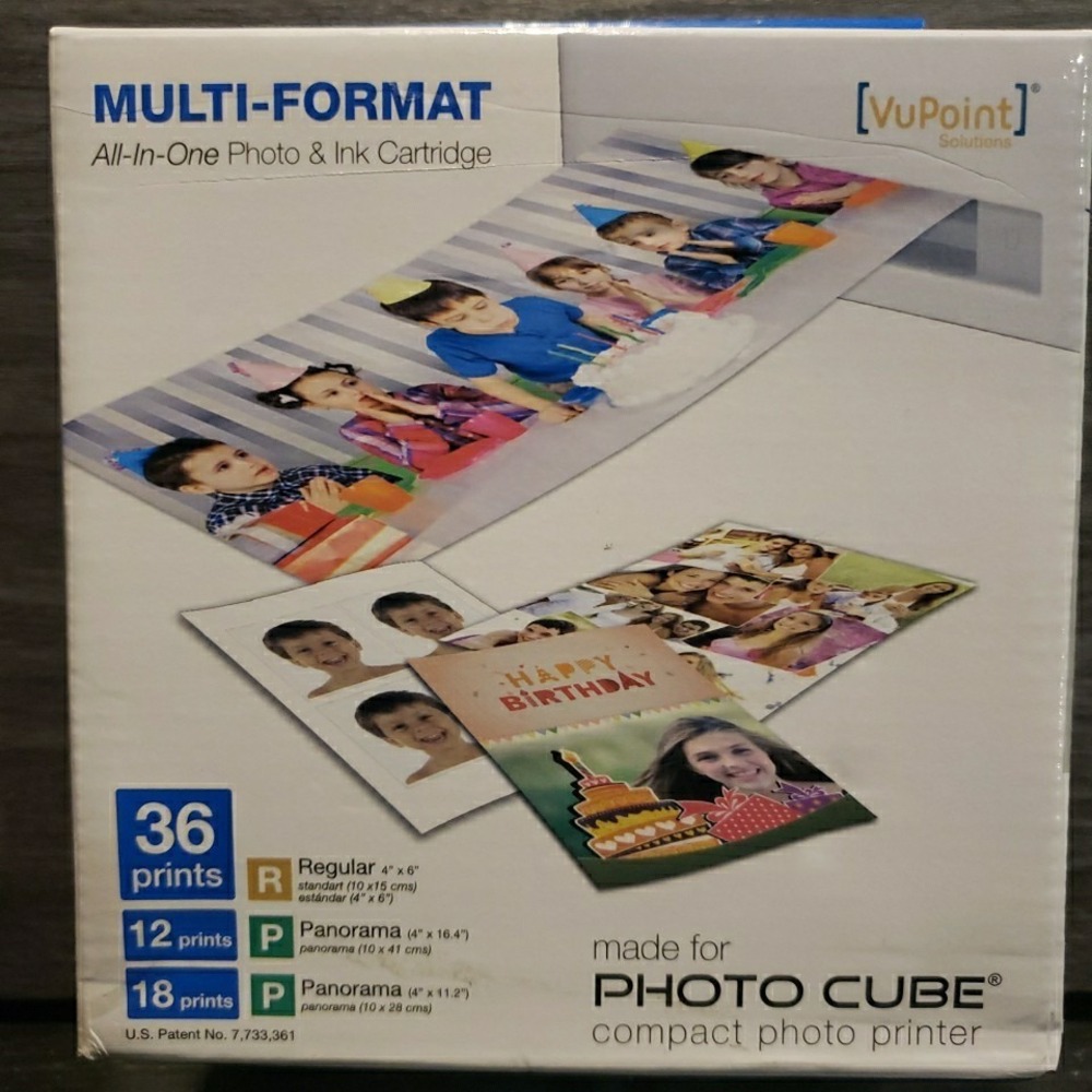 VuPoint Multi-Format All in One  Photo & Ink Cartridge Photo Cube • NEW/SEALED
